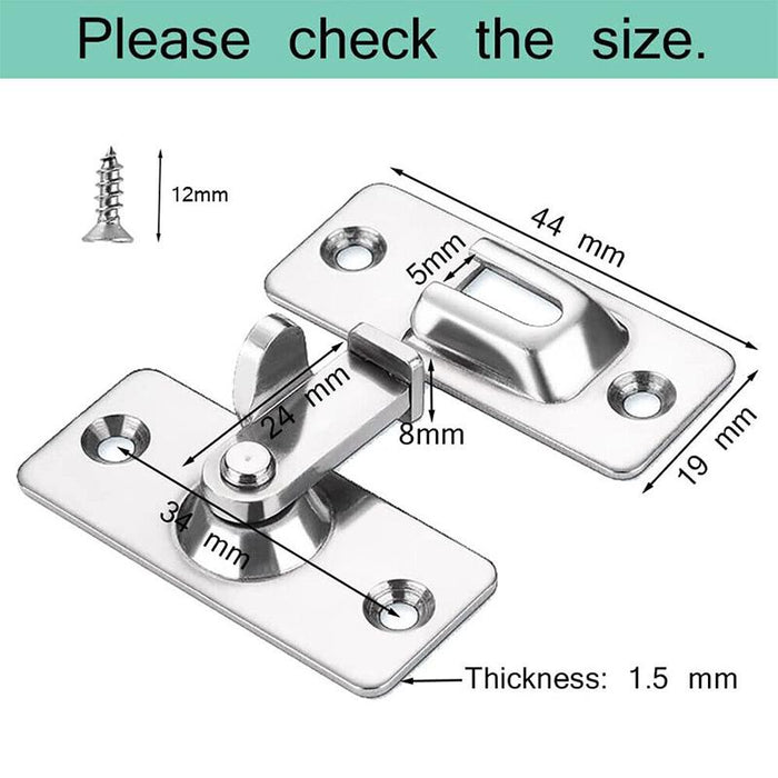 90 Degree Stainless Steel Latch Safety Right Angle Sliding Door Lock Door Hasp