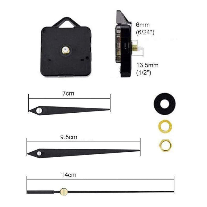 DIY Silent Quartz Movement Wall Clock Mechanism Motor Long Spindle Repair Kit