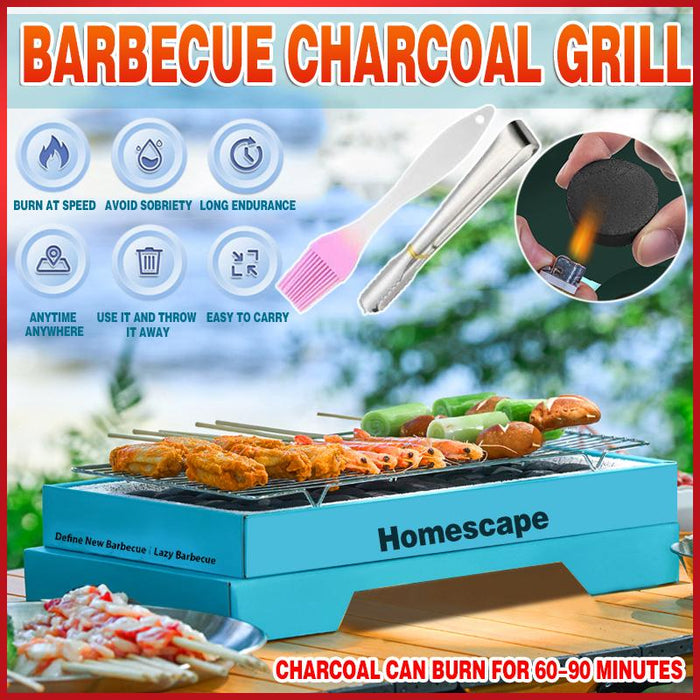 Disposable Instant BBQ Barbecue Charcoal Grill Outdoor Camping Large Cooking