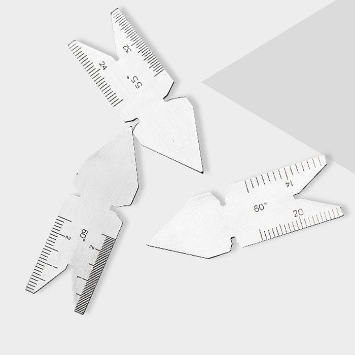 3PCS 55&60° Gauge Metric and English One-piece Thread Gauge