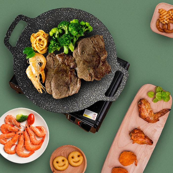 Korean Nonstick BBQ Grill Pan for Stovetop, Barbecue Portable Hot Plate Outdoor