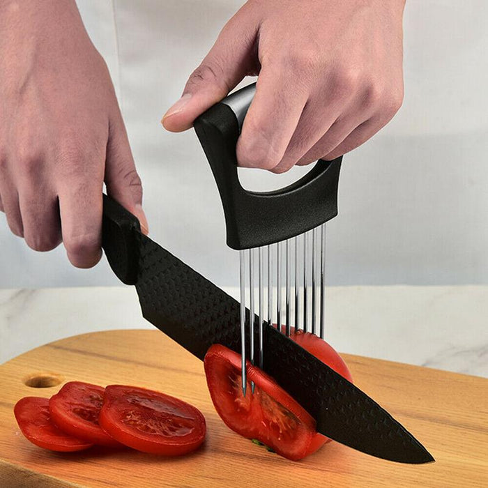 Food Slice Assistant Onion Slicer Cutter Fish Meat Potato Vegetable Holder Tool