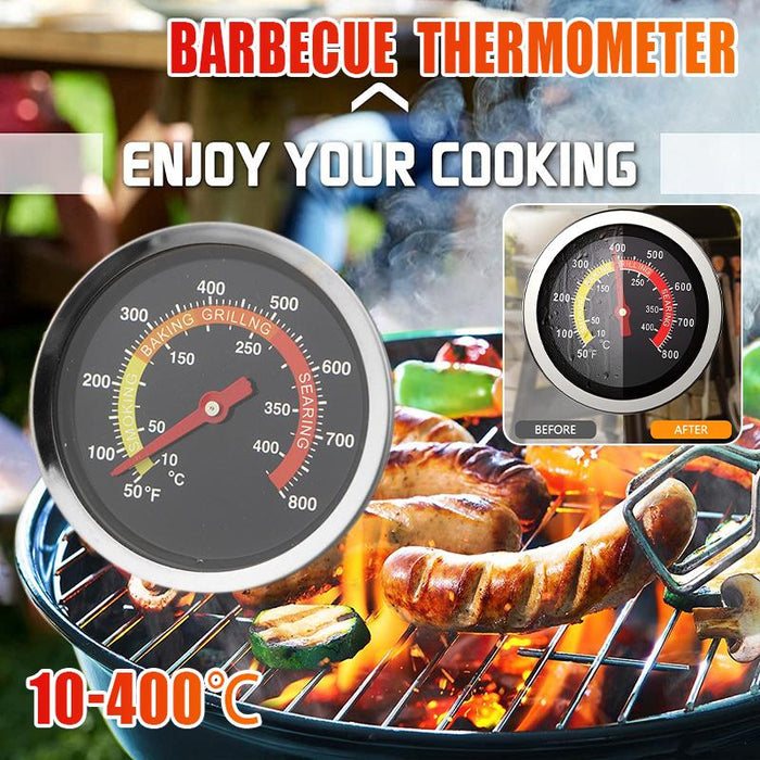 Barbecue Thermometer Oven Pit Temp Gauge 10~400℃ BBQ Smoker Grill Temperature