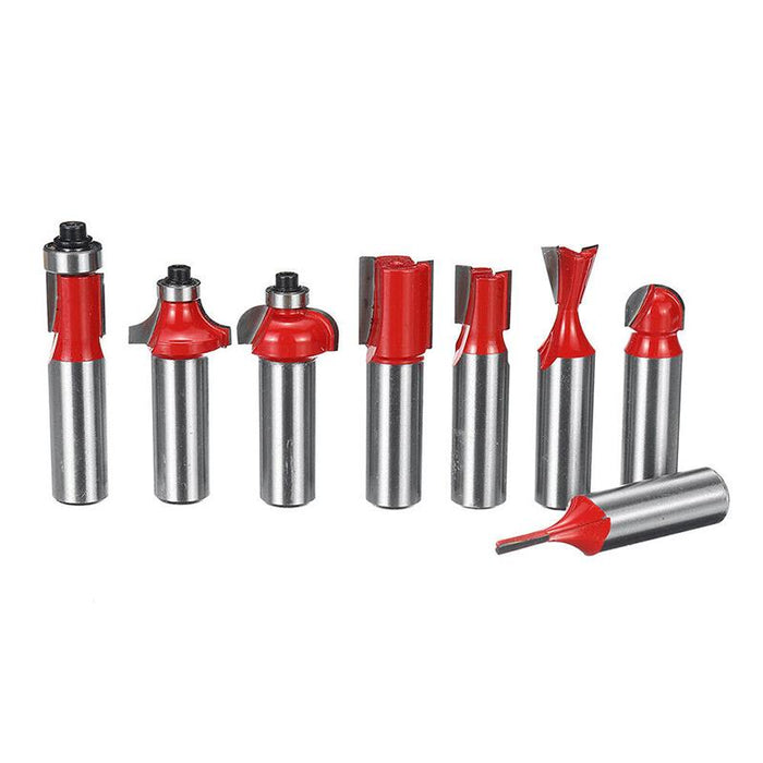15X 1/2 1/4 inch Router Bits Set Woodworking Tool Cutter Shank Tungsten Carbide