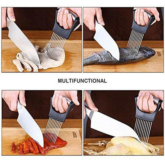 Food Slice Assistant Onion Slicer Cutter Fish Meat Potato Vegetable Holder Tool