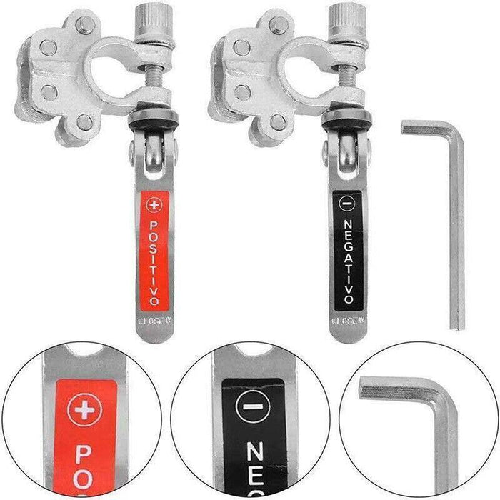 2x 12V 4Way Battery Terminals Connectors Clamp Car Van Caravan Positive Negative