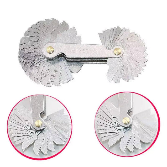 Metric 60 Degree Imperial 55 Degree One-piece Thread Gauge 50 Blades