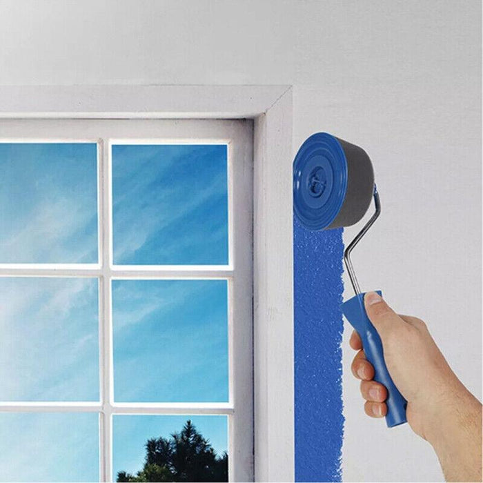 8Pcs Handle Paint Roller Pro Paint Brush Flocked Edger Wall Painting Tool Set