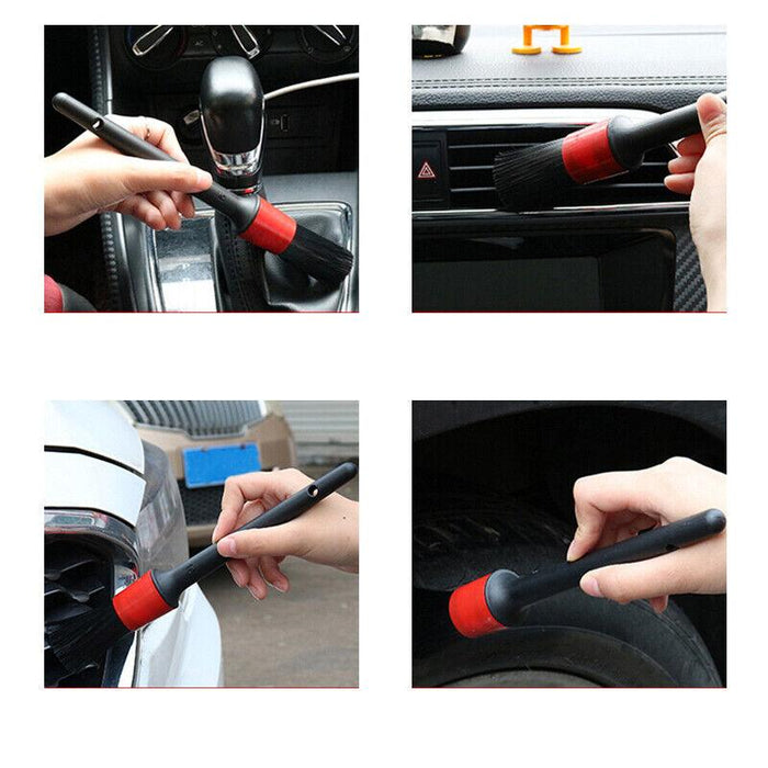 5Pcs Dashboard Car Hair Detail Brush Crevice Dust Cleaning Automotive Detailing