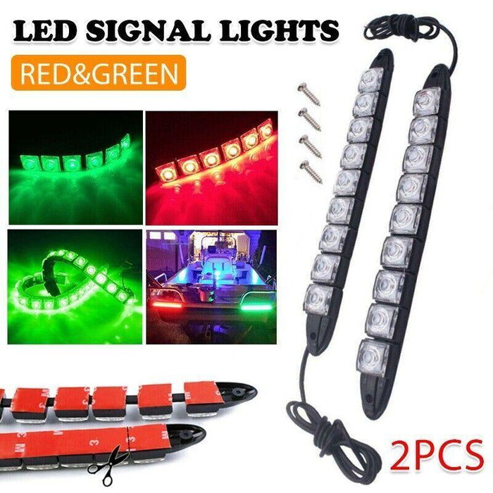 2PCS LED Boat Signal Nav Navigation Light Strip Waterproof Starboard Port Boat