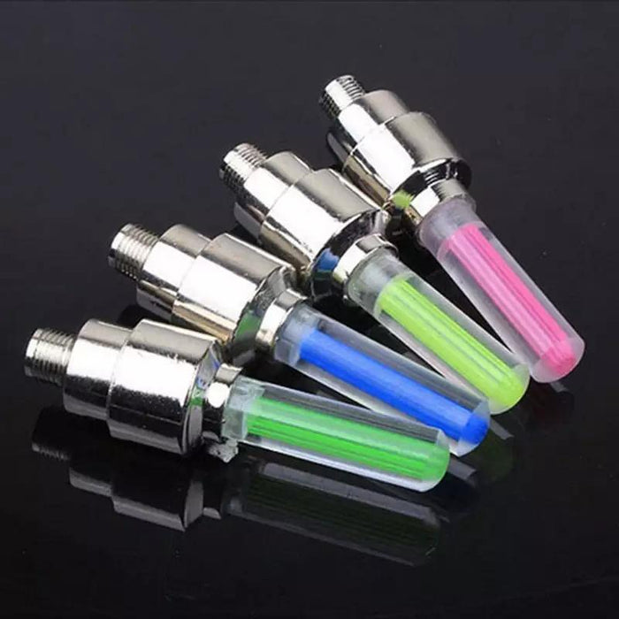 2 Pcs Flashing Neon Led Light Wheel Valve Cap Tyre Car Motorcycle Bicycle Bike