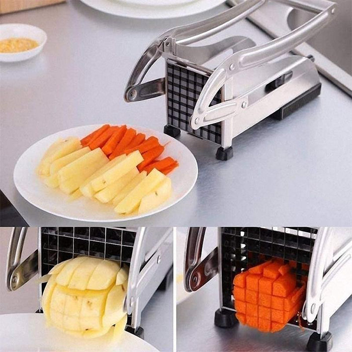 Stainless Steel French Fry Cutter Potato Vegetable Slicer Chopper Dicer 2 Blade
