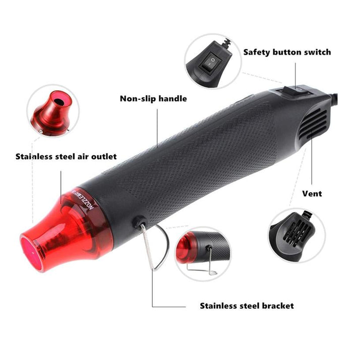 300W Electric Hot Air Gun For Crafts Epoxy Resin Shrink Wrap Vinyl DIY Embossing