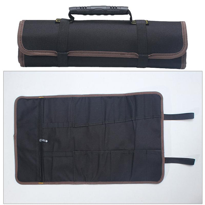 22 Pocket Tool Roll Fold Spanner Canvas Case Wrench Storage Bag Multifunctional