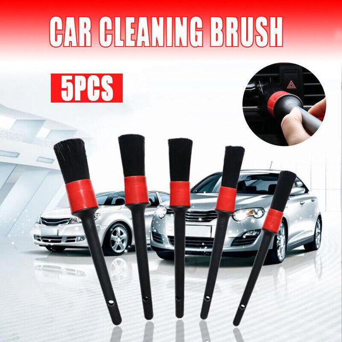 5Pcs Dashboard Car Hair Detail Brush Crevice Dust Cleaning Automotive Detailing