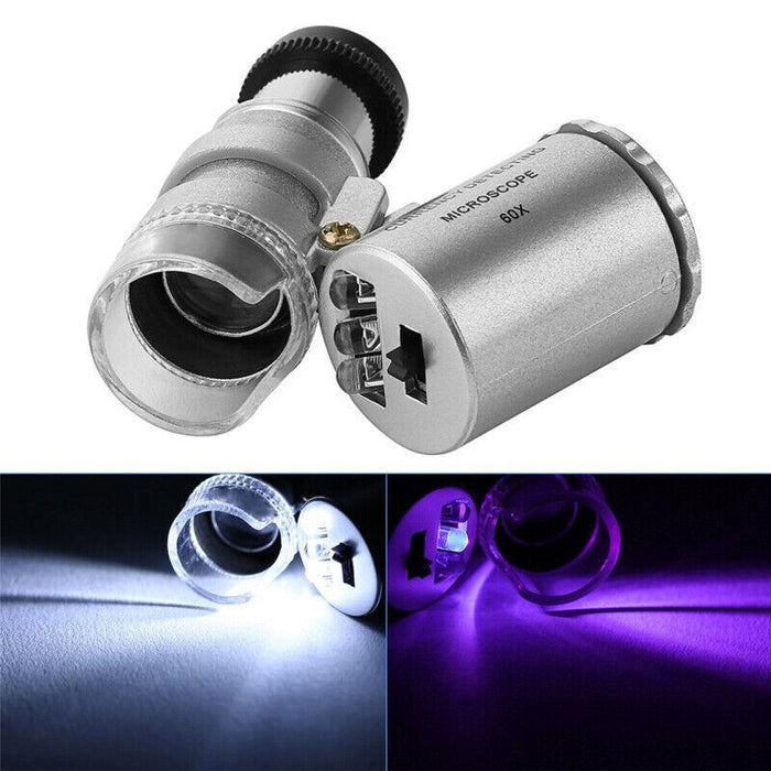 60X Zoom Pocket Magnifying Glass with LED Light