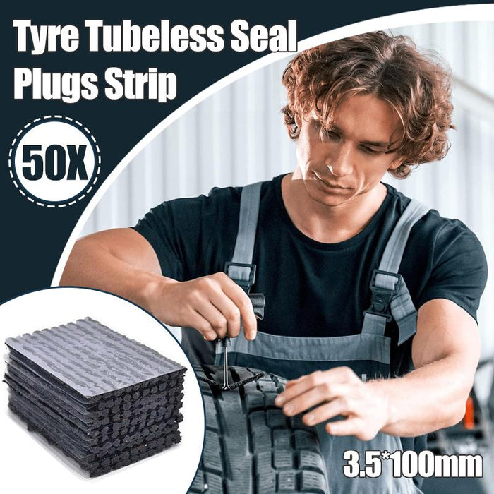 50× Tyre Repair Plugs Car Tire Puncture Recovery Tyre Tubeless Seal Plugs Strip