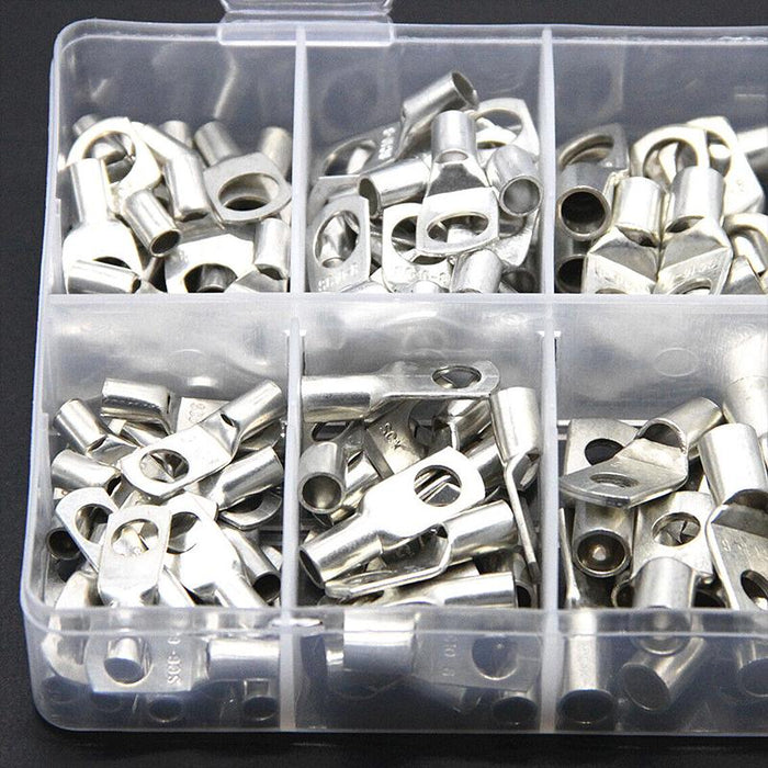 240Pcs 4WD Cable Lug Ring Battery Copper Tube Connector Kits Terminal Crimper