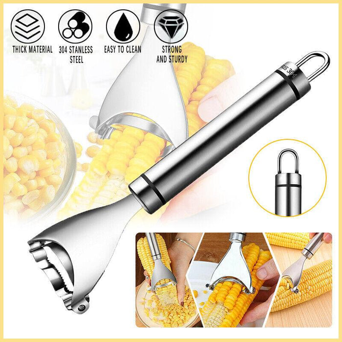 One-Step Corn Peeler Thresher Tool Kitchen Cob Kerneler Cutter Stripper Remover