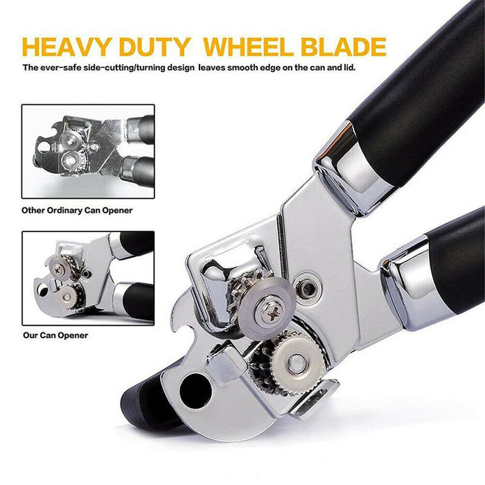 3-in-1 Can & Bottle Opener Classic Stainless Steel Manual Heavy Duty Can Opener