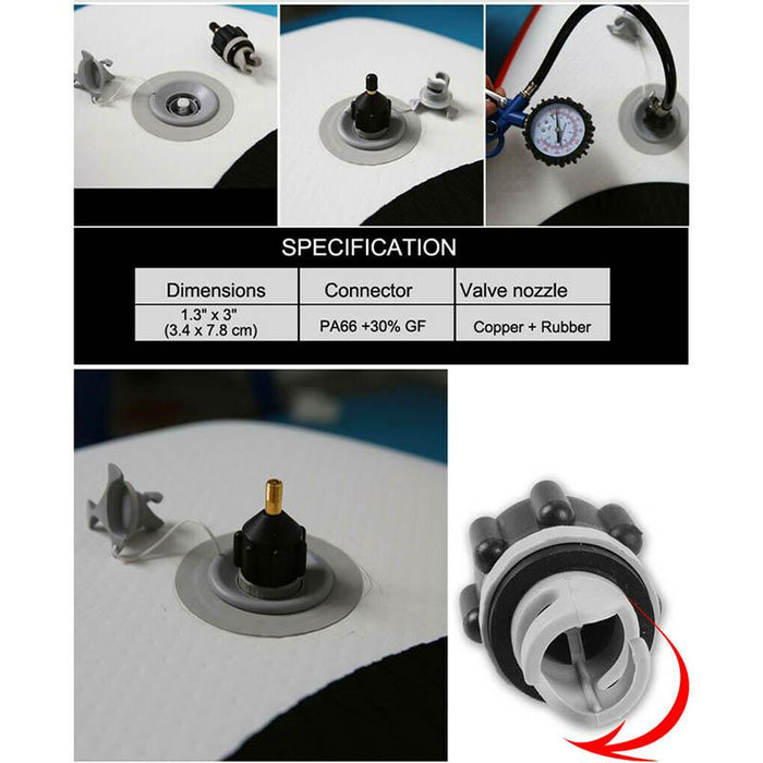 Sup Pump Air Valve Adapter For Inflatable Kayak Boat Stand Up Paddle  Board