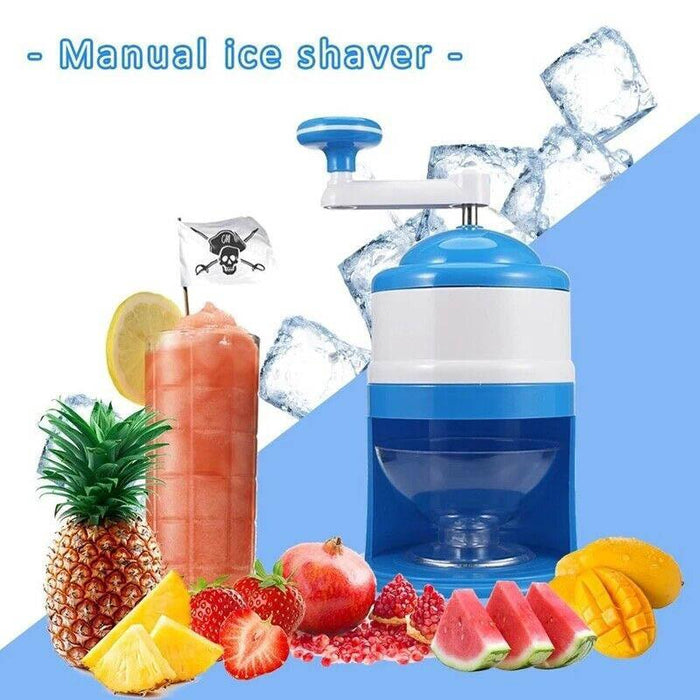 Manual Ice Shaver Crusher Shredding Snow Cone Maker Machine Create Drink Tool