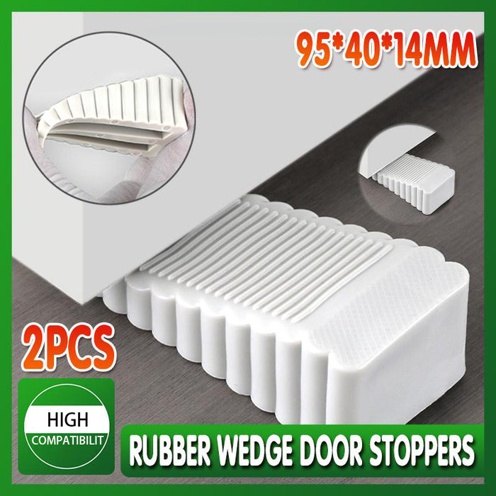 2PCS Thick Rubber Wedge Door Stoppers Floor Carpet Heavy Duty Door Stop Security