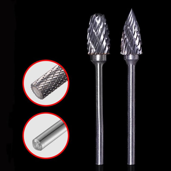10x Tungsten Steel Solid Carbide Rotary Burrs Bit For Dremel Accessories Tool