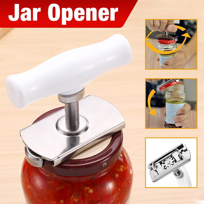 Adjustable Jar Opener Stainless Steel Lids Off for weak Hands Seniors Arthritis