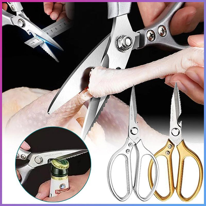 2x Japanese Heavy Duty Stainless Steel Kitchen Scissors Shears Fish Chicken Bone