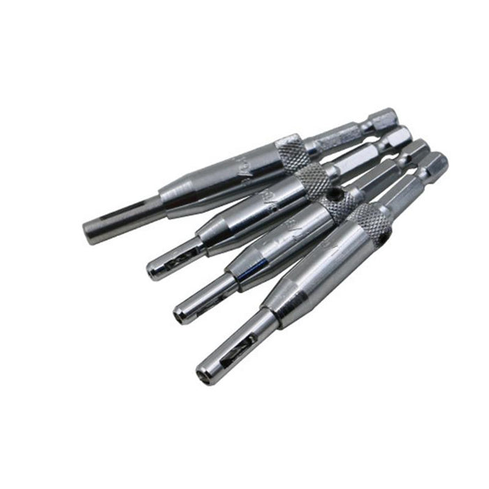 4x Self-Centering Drill Bits Hex Shank Pilot Door Drawer Hinge Hole Screw