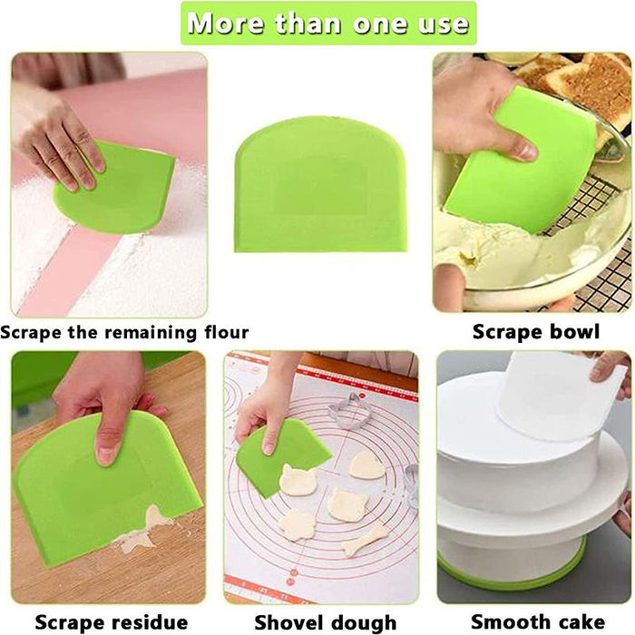 2Pcs Dough Scraper Scraper Cutter for Pizza Pastry Bread Cake Fondant Cutting