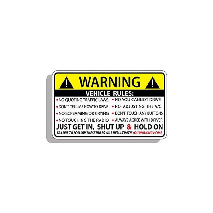 x2 Warning Rules Decal Sticker Funny For JDM Car Truck Bumper Window SUV