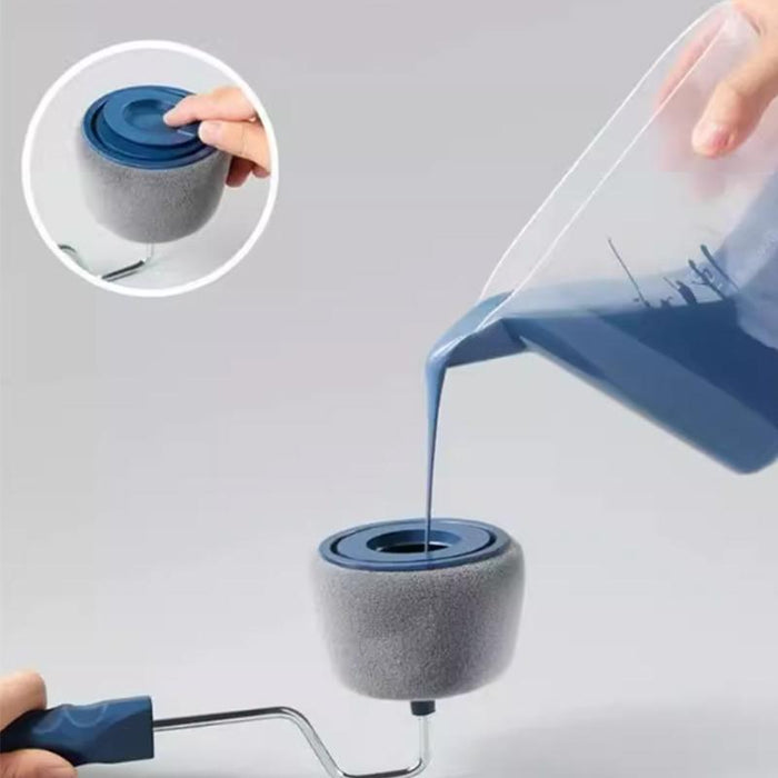 8Pcs Handle Paint Roller Pro Paint Brush Flocked Edger Wall Painting Tool Set