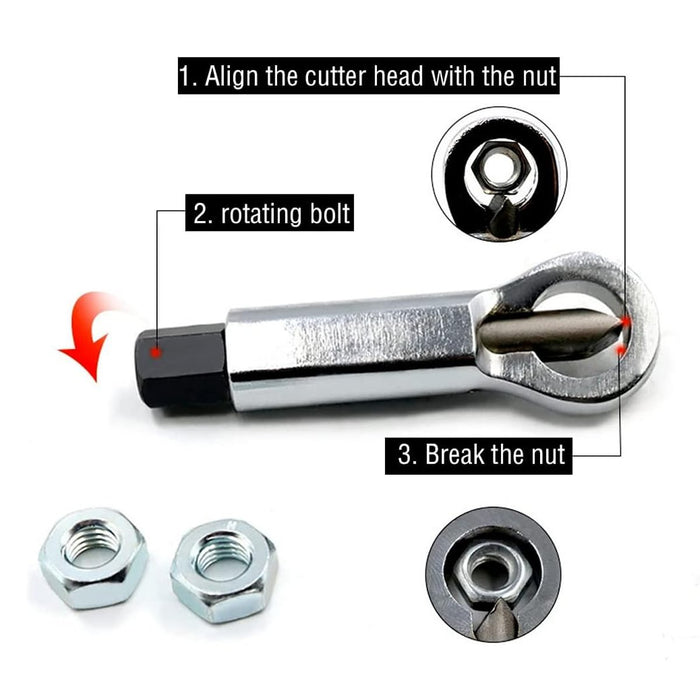 4PCs Durable Metal Nut Splitter Set, 9-27mm Manual Nut Cracker Remover