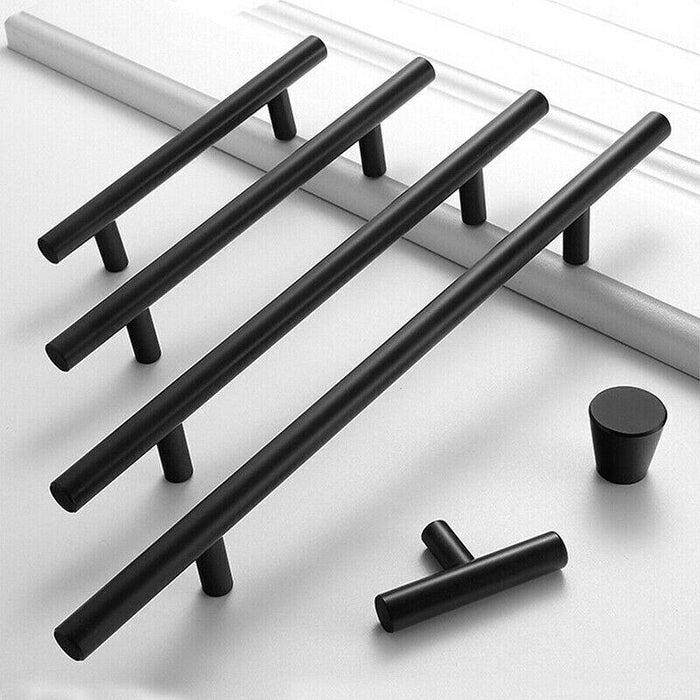 Sophisticated Matte Black Stainless Steel Door Handle T-Bar