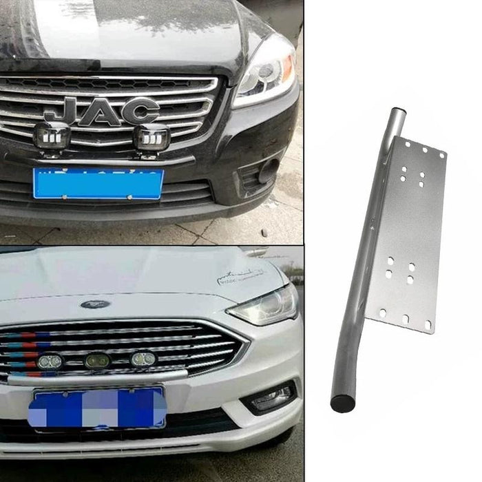 Ship Number Plate Bullbar Frame Driving Light Bar Car Mounting Bracket Silver