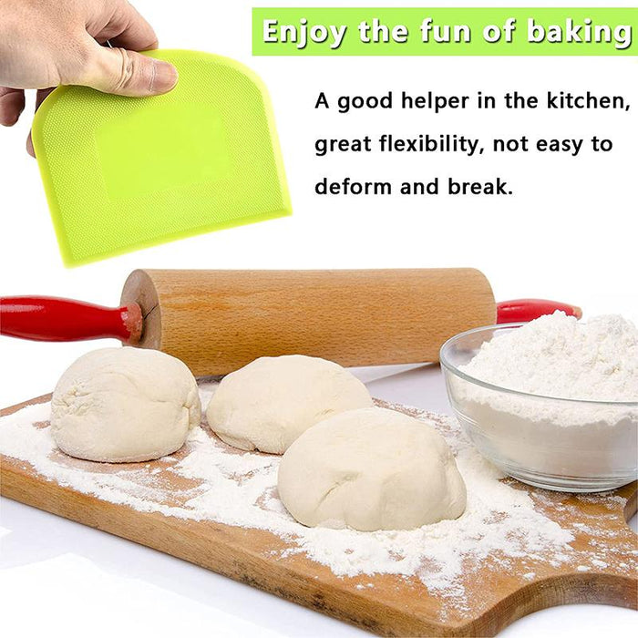 2Pcs Dough Scraper Scraper Cutter for Pizza Pastry Bread Cake Fondant Cutting