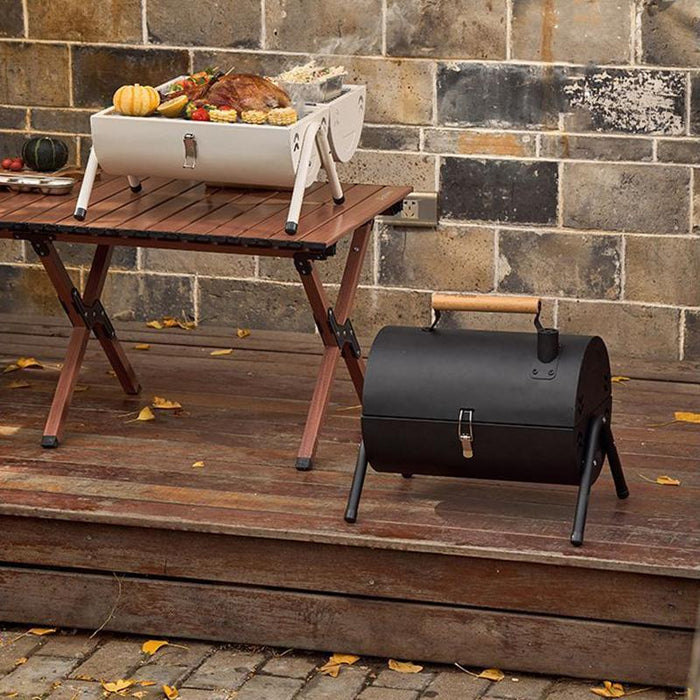 Charcoal BBQ Grill Portable Smoker Barbecue Outdoor Foldable Camping Fire Pit