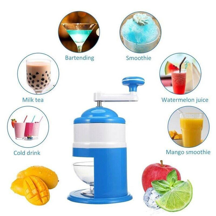 Manual Ice Shaver Crusher Shredding Snow Cone Maker Machine Create Drink Tool
