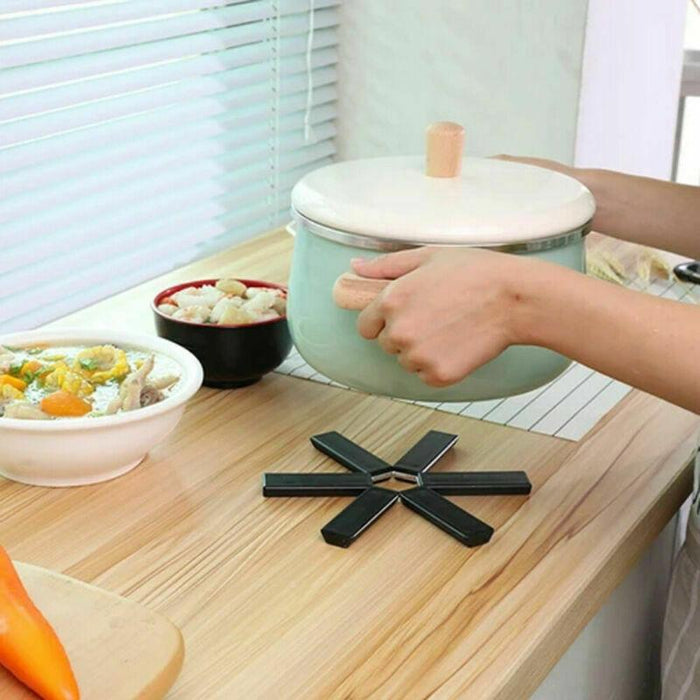 Creative Folding Heat Insulation Pot Pad Non Slip Foldable Bowl Cup Coaster Mat