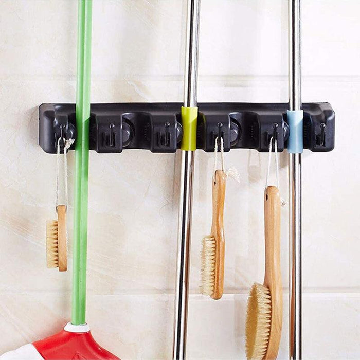 Broom Hanger Mop Holder Wall Mounted Brush Storage Rack Organizer Kitchen Tool