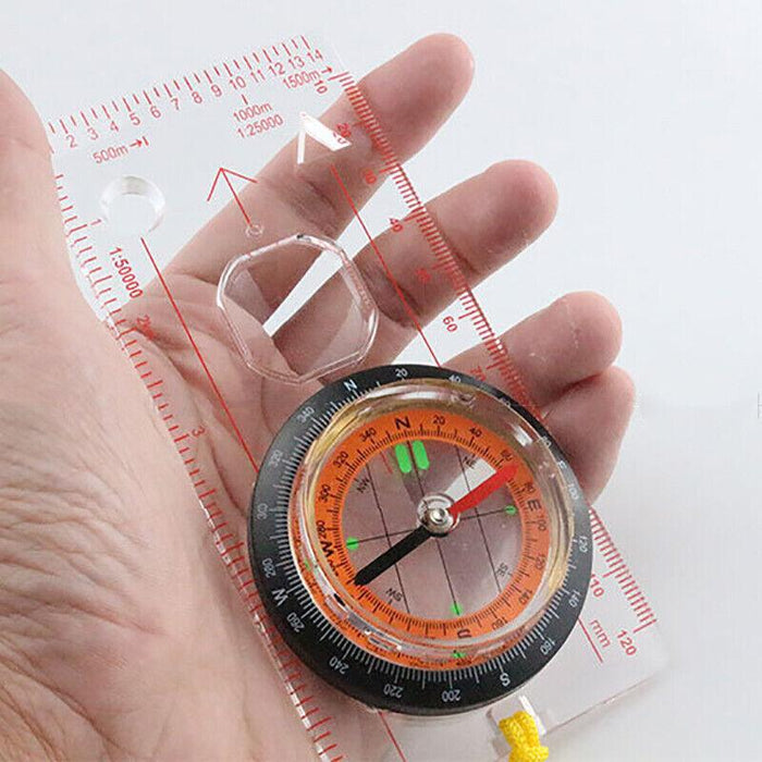 Orienteering Baseplate Compass Hiking Camping Lensatic Map Tactical Army Gear