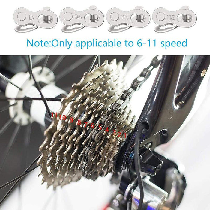 9 Speed Bike Chain Connector 5 Pairs With Simple Tool Silver