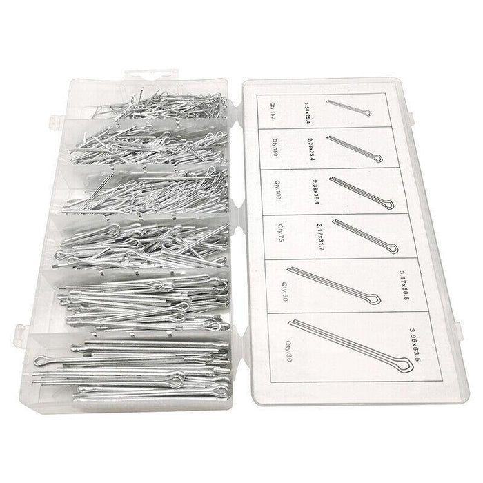 555pc Cotter Pin Assortment Set Grab Split Securing Lock Pins Spring Kit