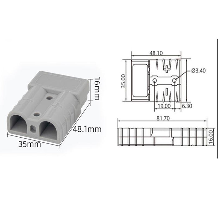 10 x Anderson Style Plug Connectors 50 AMP 12-24V 6AWG DC