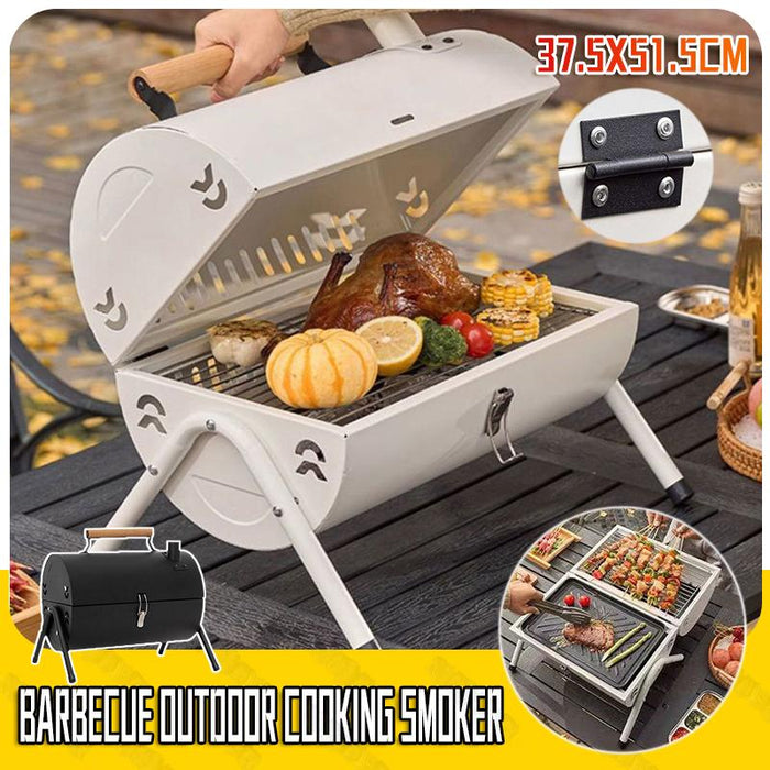 Charcoal BBQ Grill Portable Smoker Barbecue Outdoor Foldable Camping Fire Pit