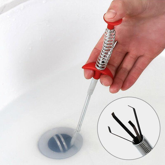 Flexible Spring Pick Up Tool Drain Unblocker Stick Snake Cleaner Hair Remover