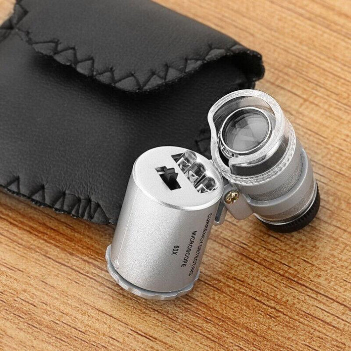 60X Zoom Pocket Magnifying Glass with LED Light