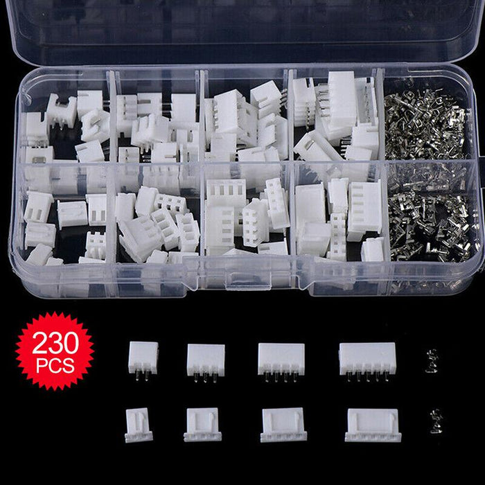 230PCS/Box XH 2.54 2p 3p 4p 5pin 2.54mm Pitch Terminal Kit JST Connector